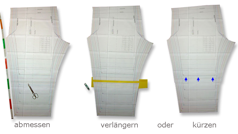 Schnittmuster krzen oder verlngern