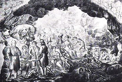 J.B. Sonderland, Knstlerfest in der Neanderhhle, 1826