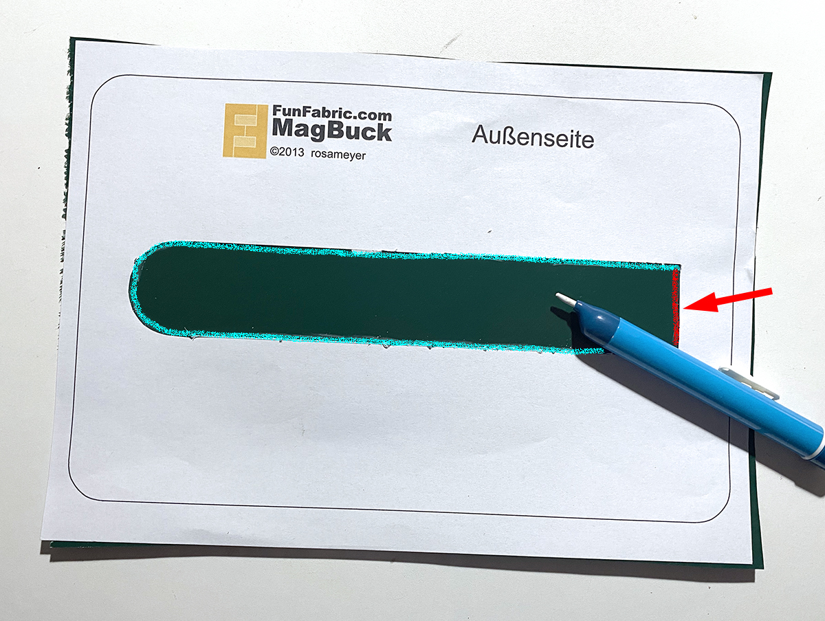 Außenseite zuschneiden Außenseite zuschneiden