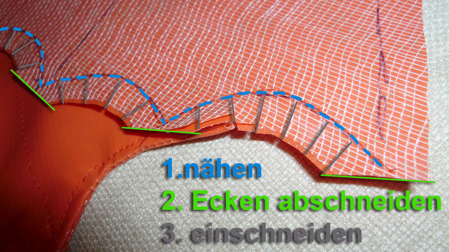 Vorderkante zusammen nähen Vorderkante zusammen nähen