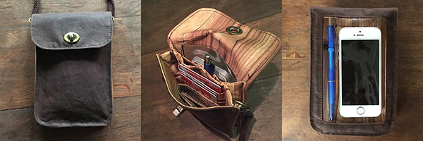 Material für die Tasche 02 aus gewachster Baumwolle mit Fenster