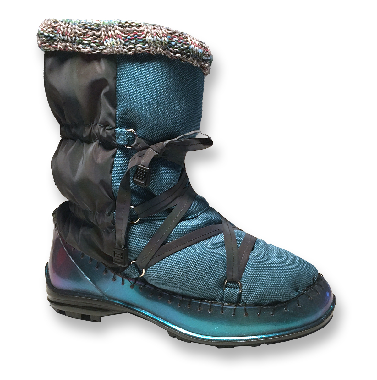 grüner Winterstiefel