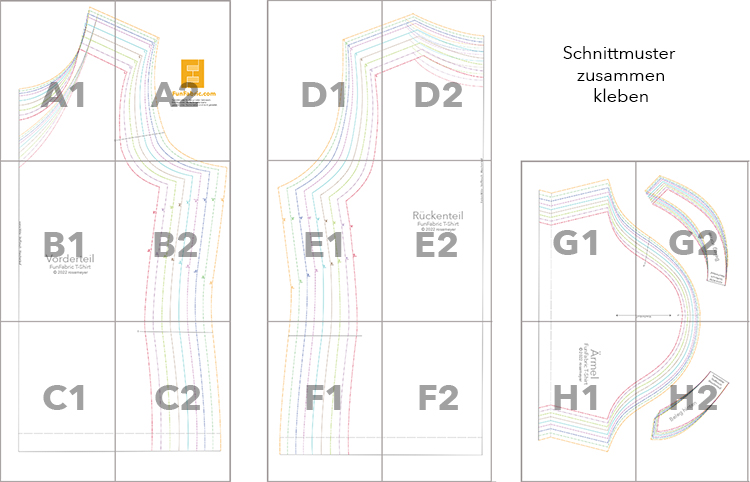 Schnittmuster zusammen kleben