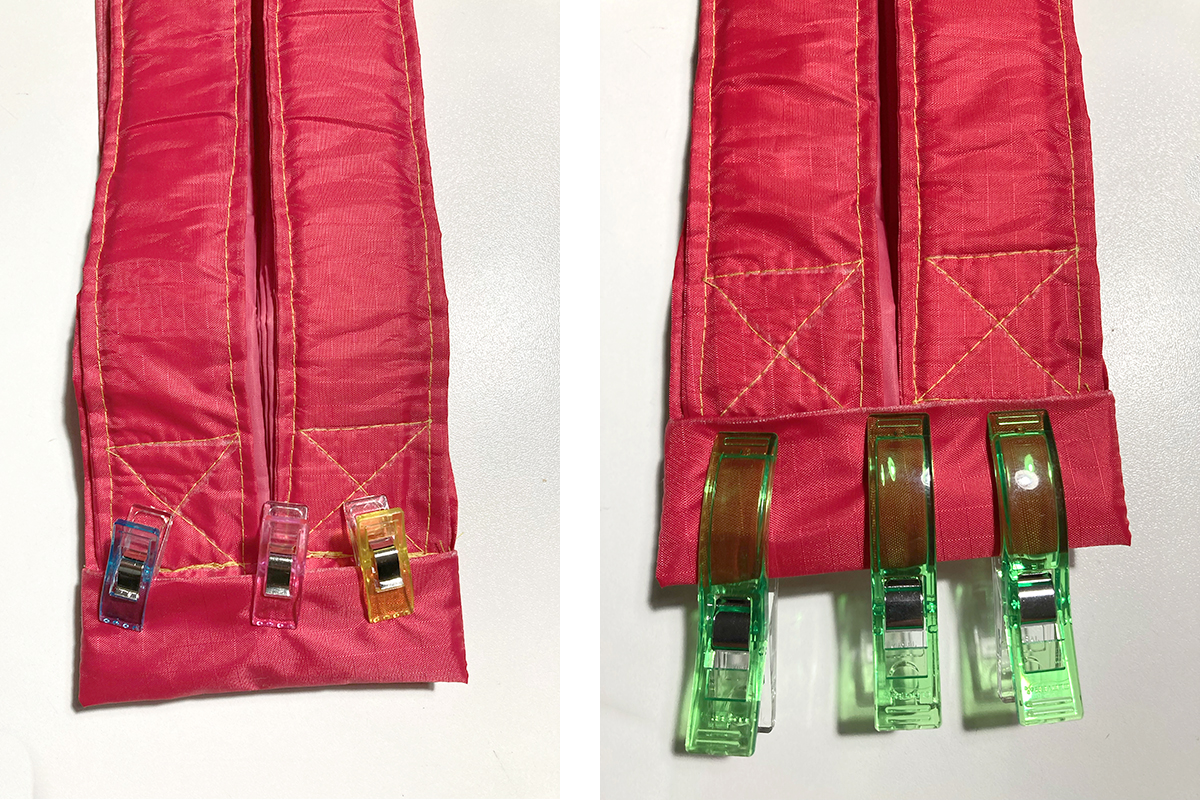 Endstücke fest klammern