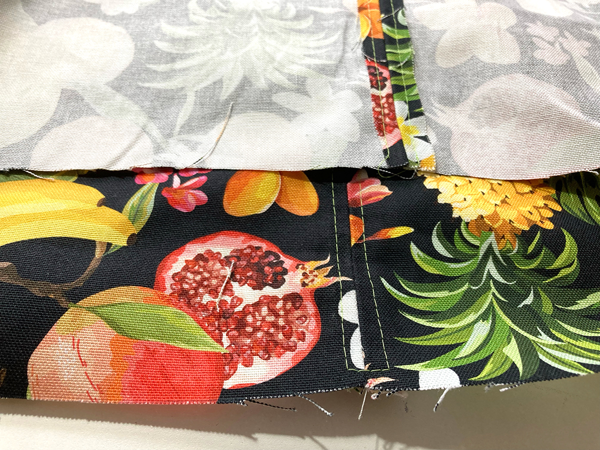 Seitennähte absteppen