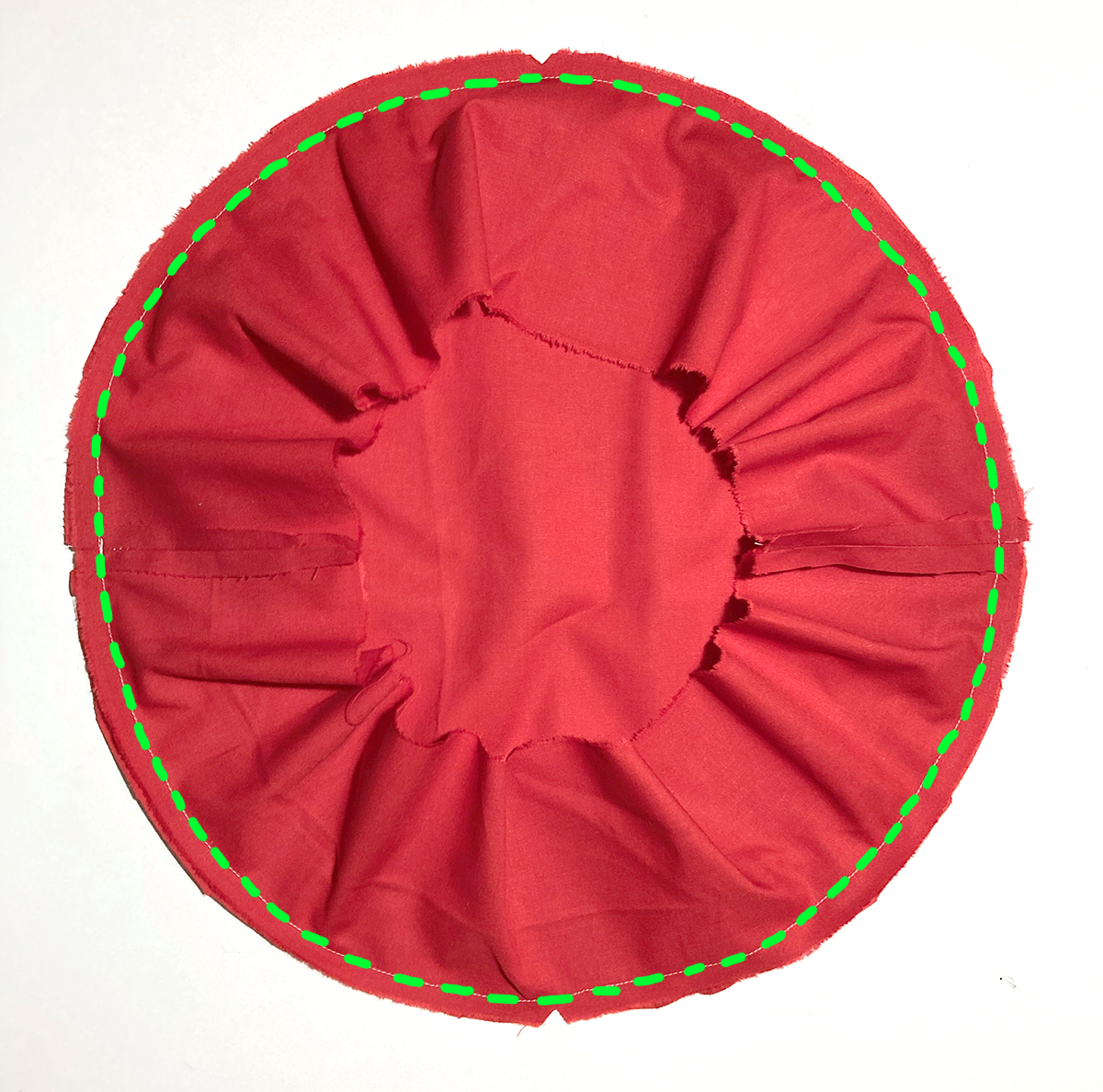 Streifen an Kreis nähen