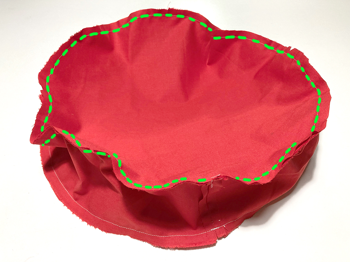 den zweiten Kreis annähen