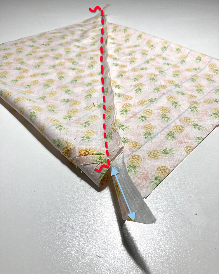 zweite gerade Naht schließen