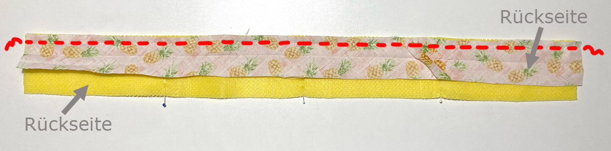 Schrägband an Randstreifen nähen