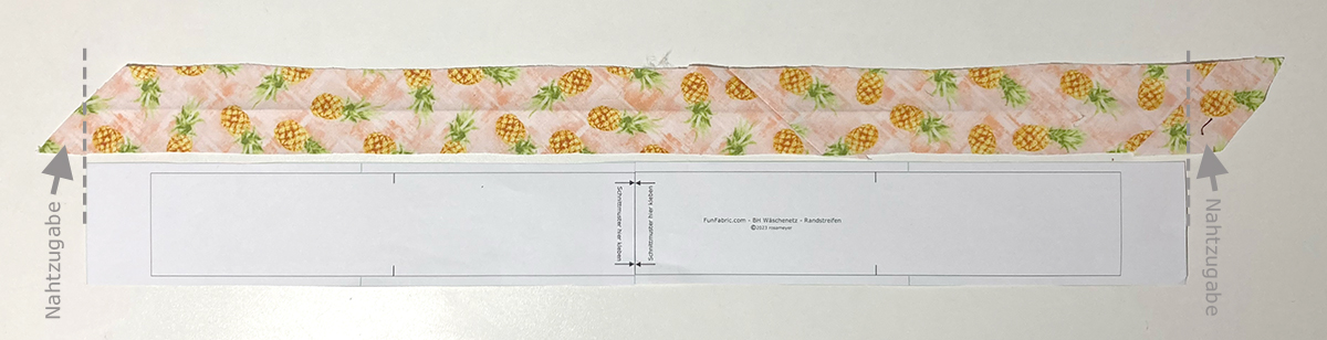 Schrägband für die Einfassung abmessen
