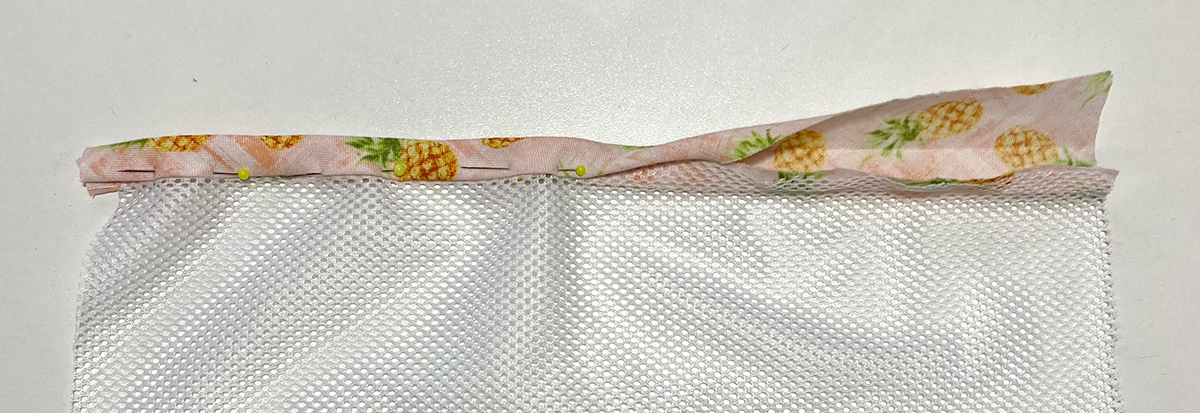 Schrägband feststecken