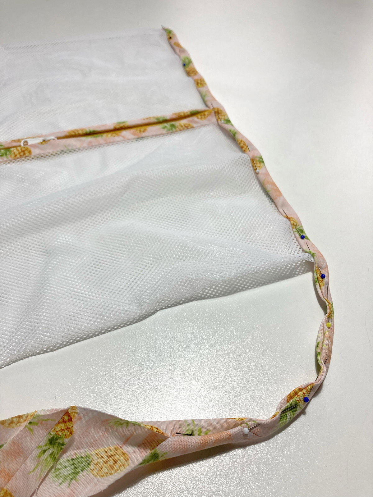 Schrägband feststecken