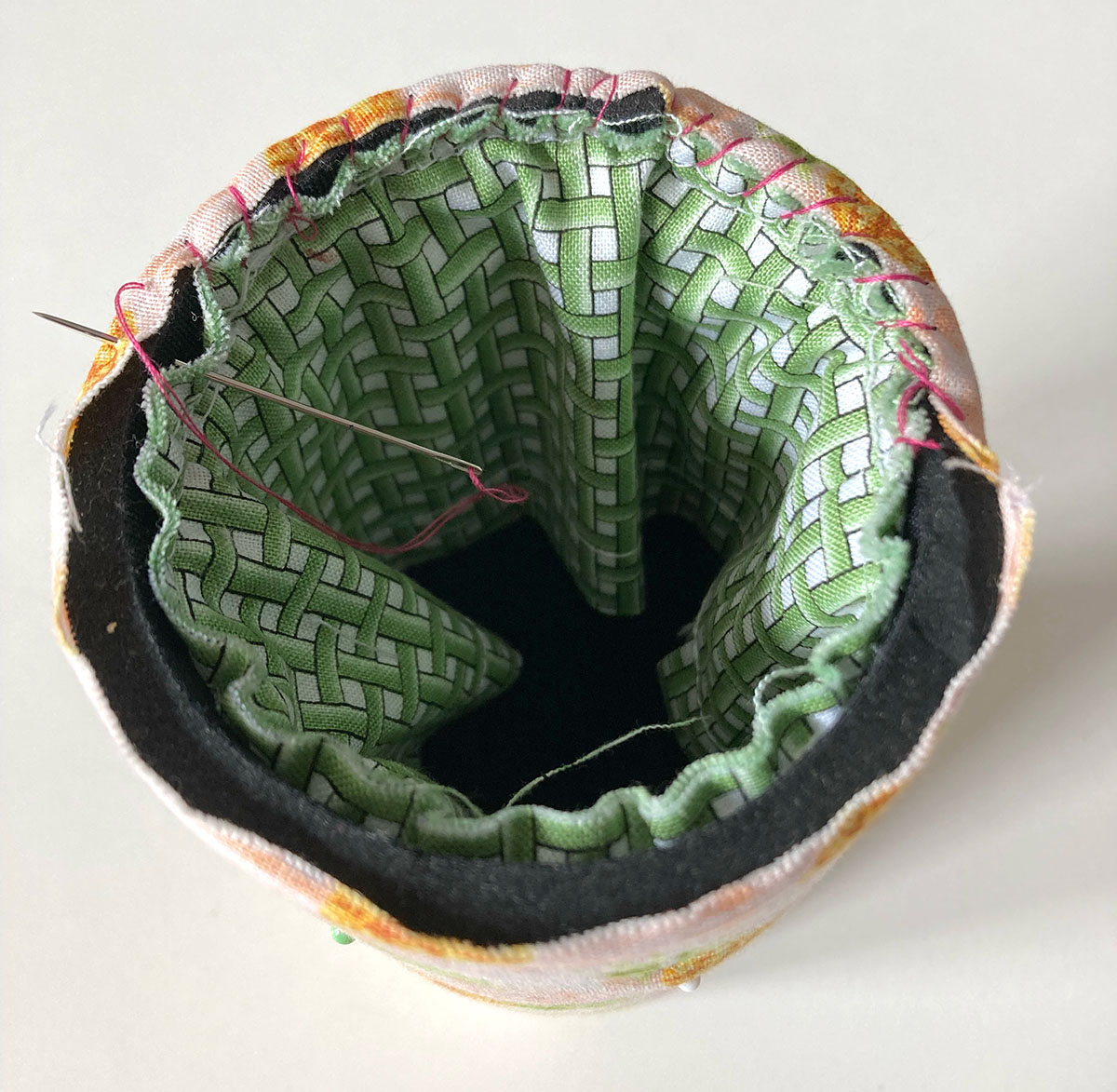 Oberkante von Hand nähen