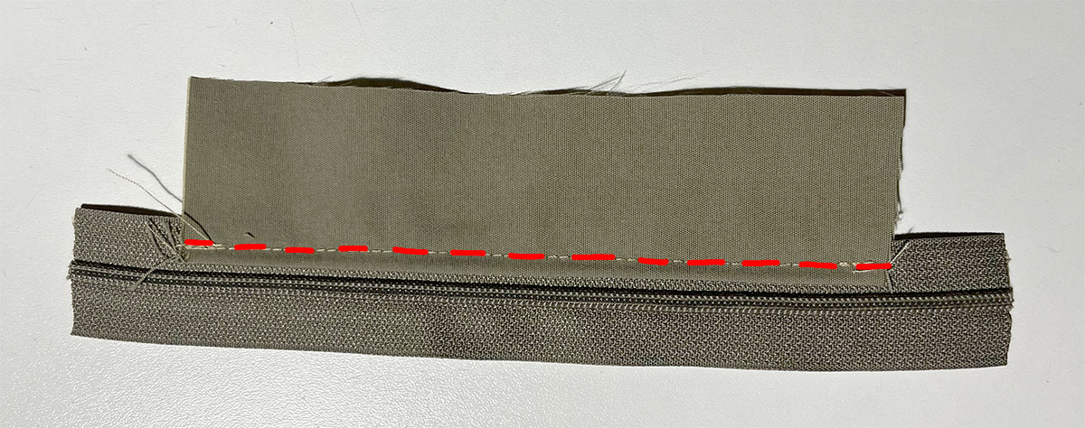 Reißverschluss absteppen