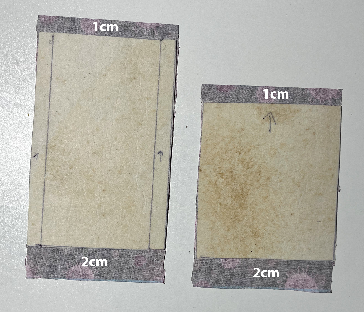 Einlage aufbügeln und Futterstoff ausschneiden