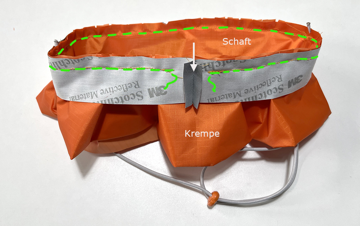 Reflexband annähen
