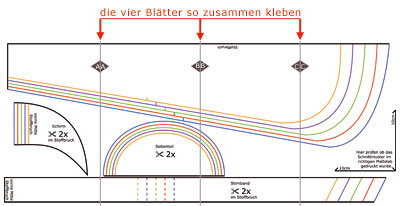 das Schnittmuster zusammenkleben